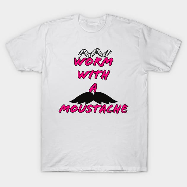 Wormy Moustache Pink - Scandoval T-Shirt by Petty Pop Culture